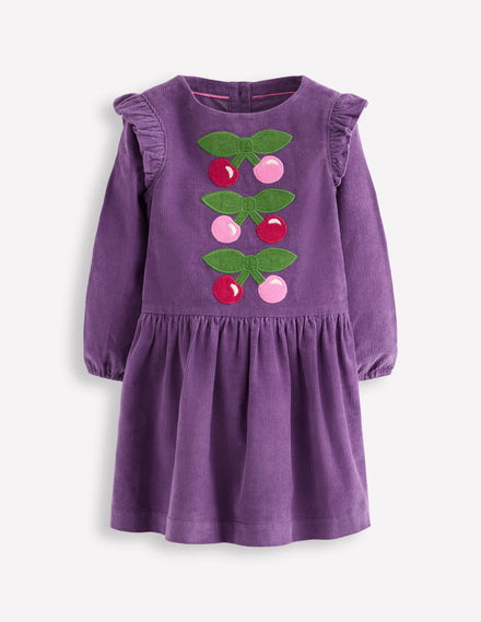 Cord Logo Dress-Mystic Purple Cherries