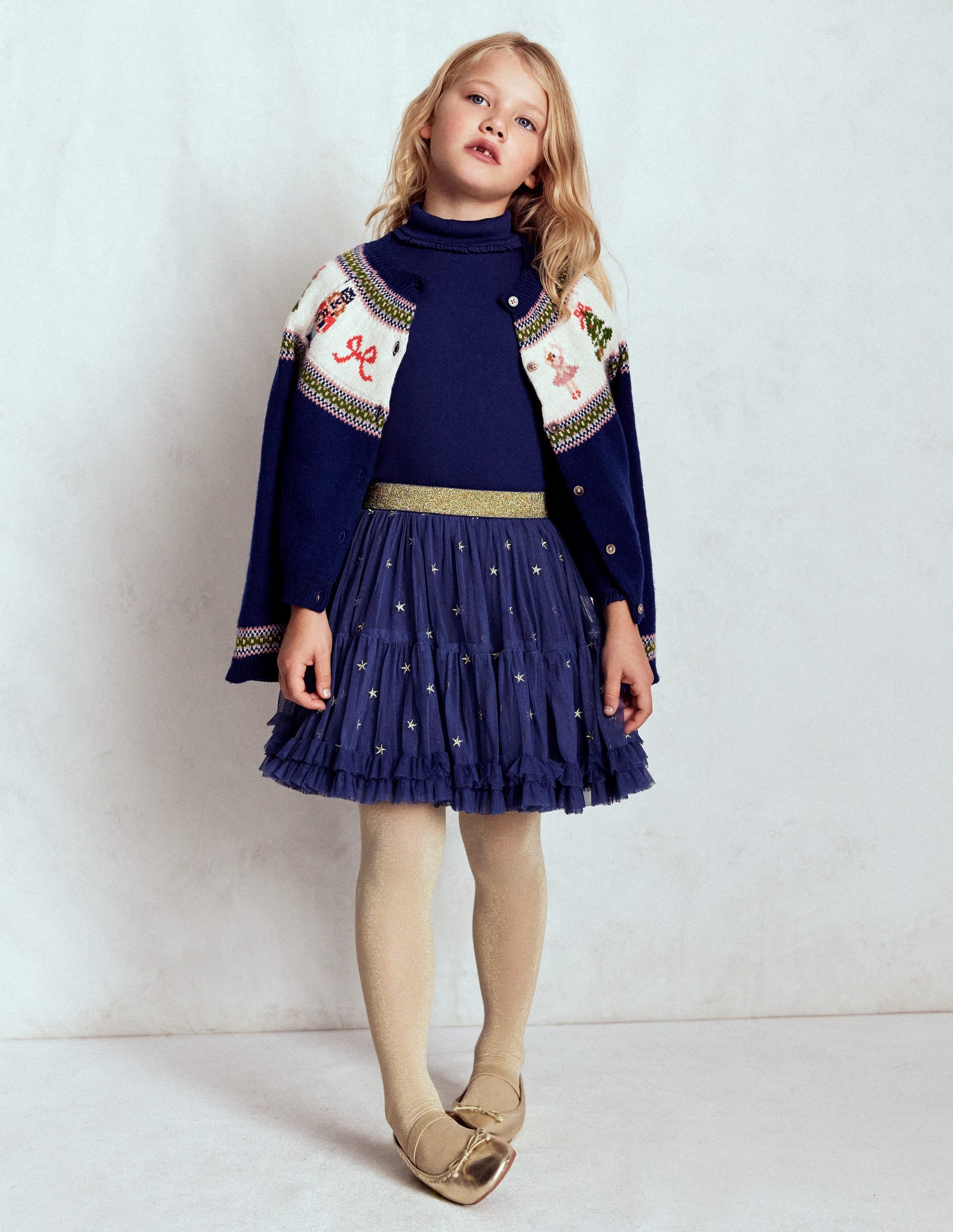 Interest Tulle Skirt-Navy Stars - Image 1