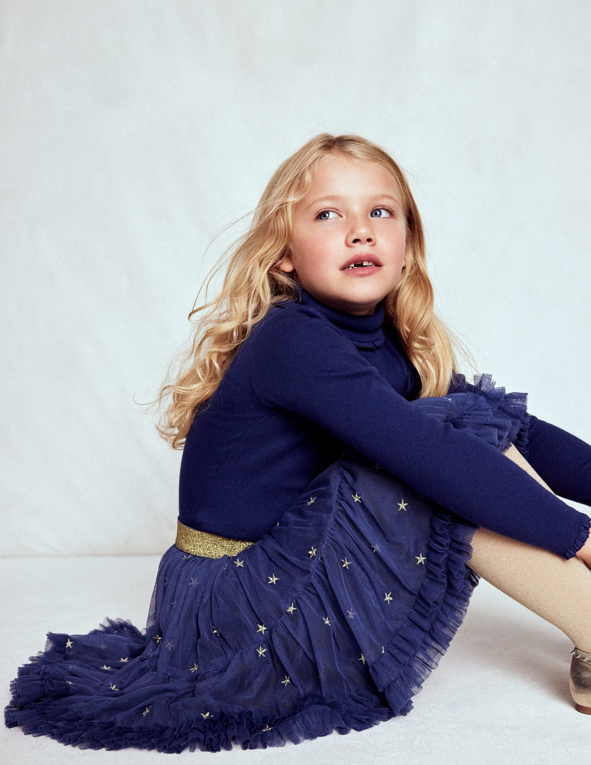 Interest Tulle Skirt-Navy Stars - Image 3
