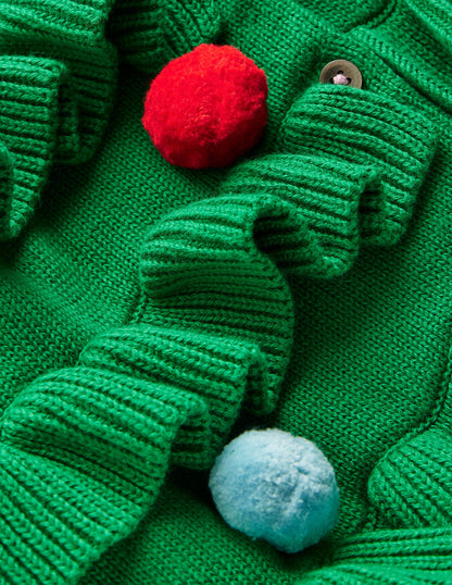 Festive Logo Cardigan-Rich Emerald Christmas Tree-4