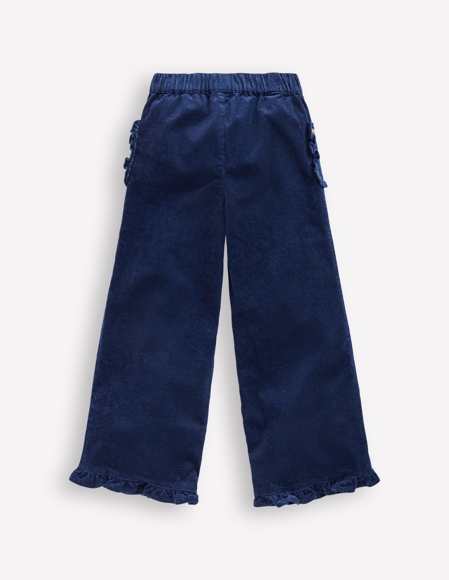 Cord Frill Pull-on Trousers-Navy Sparkle