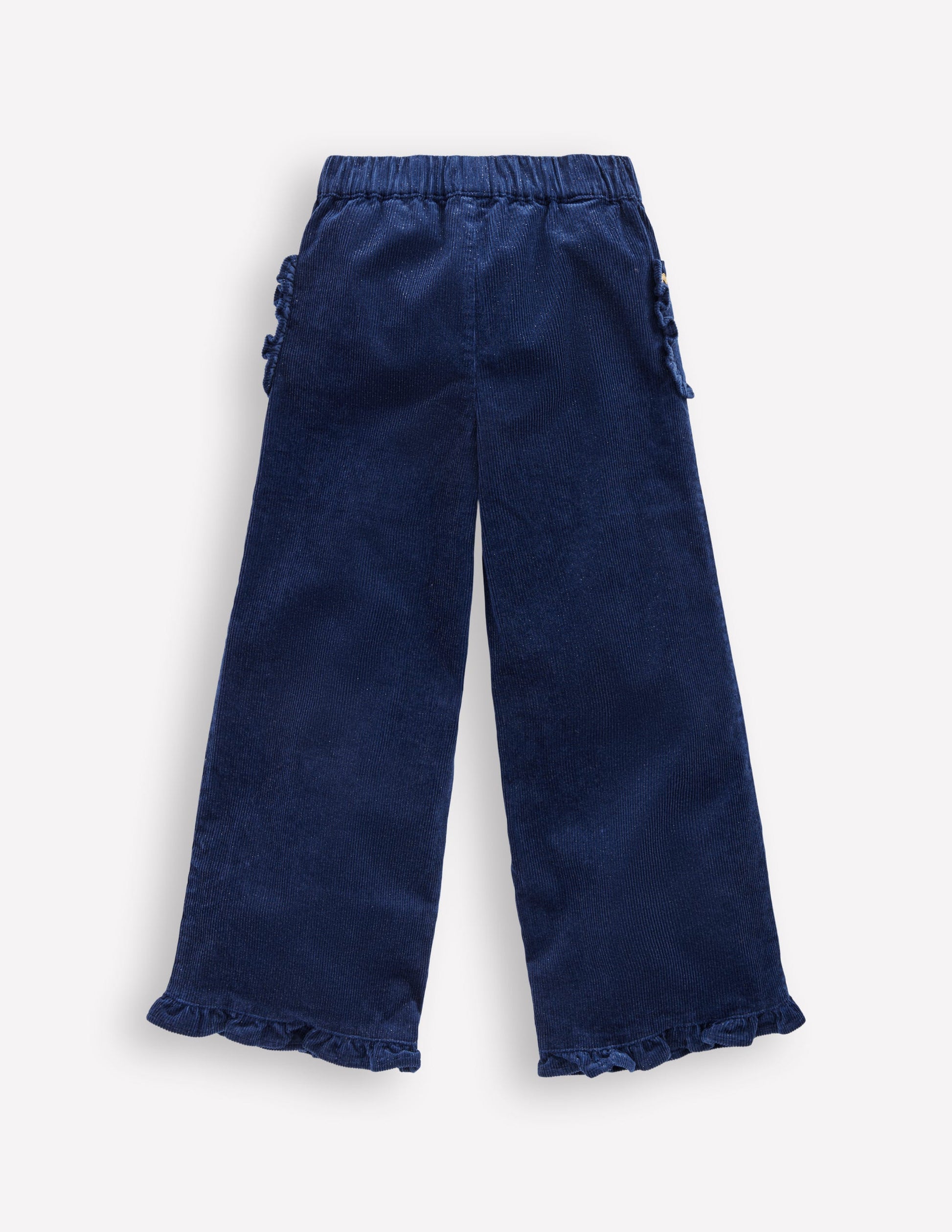 Cord Frill Pull-on Trousers-Navy Sparkle-2