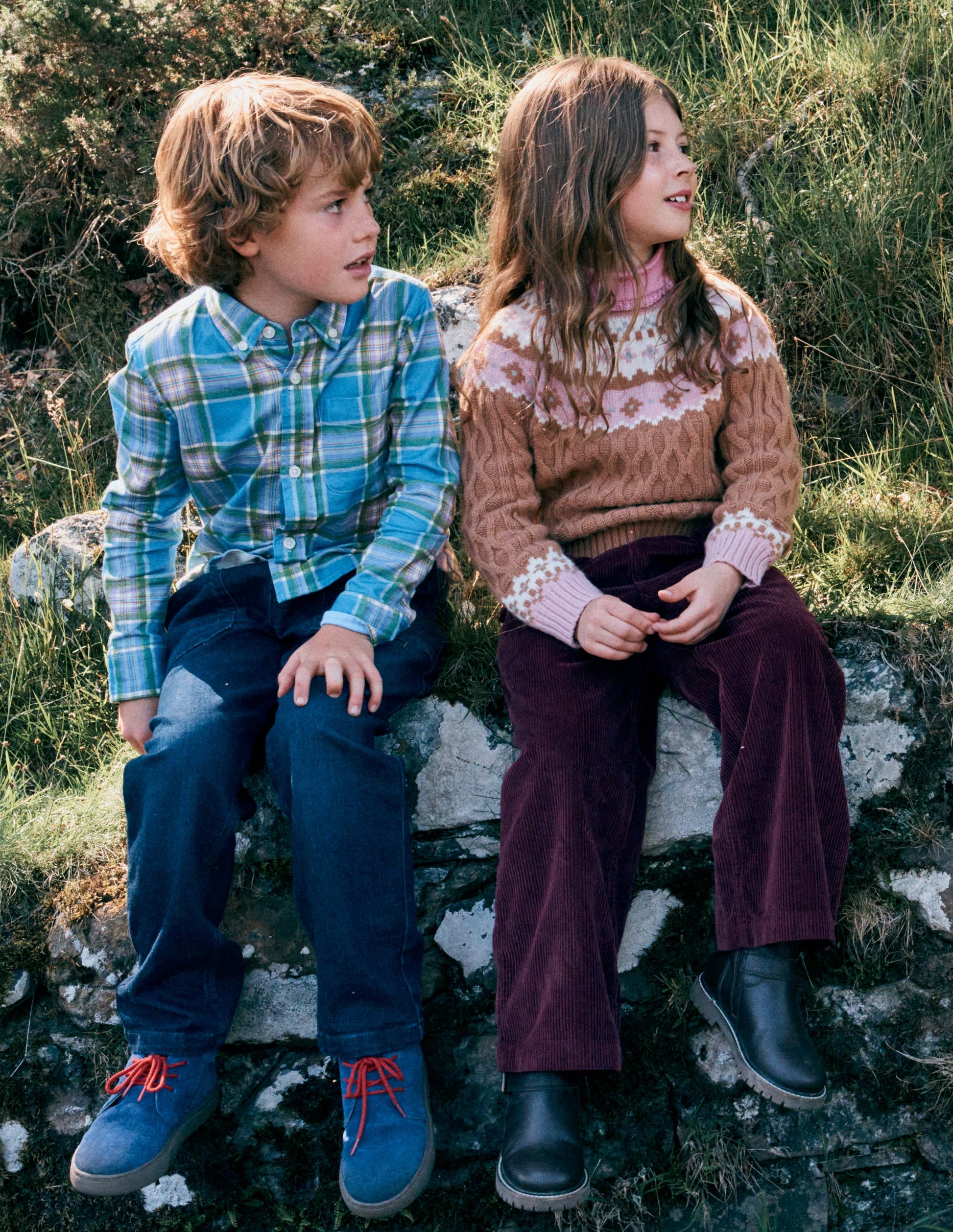 Fair Isle Cable Jumper-Camel Melange-1