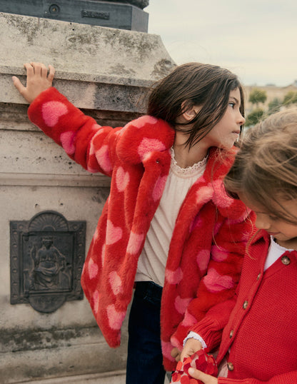 Faux Fur Collared Coat-Hearts-1