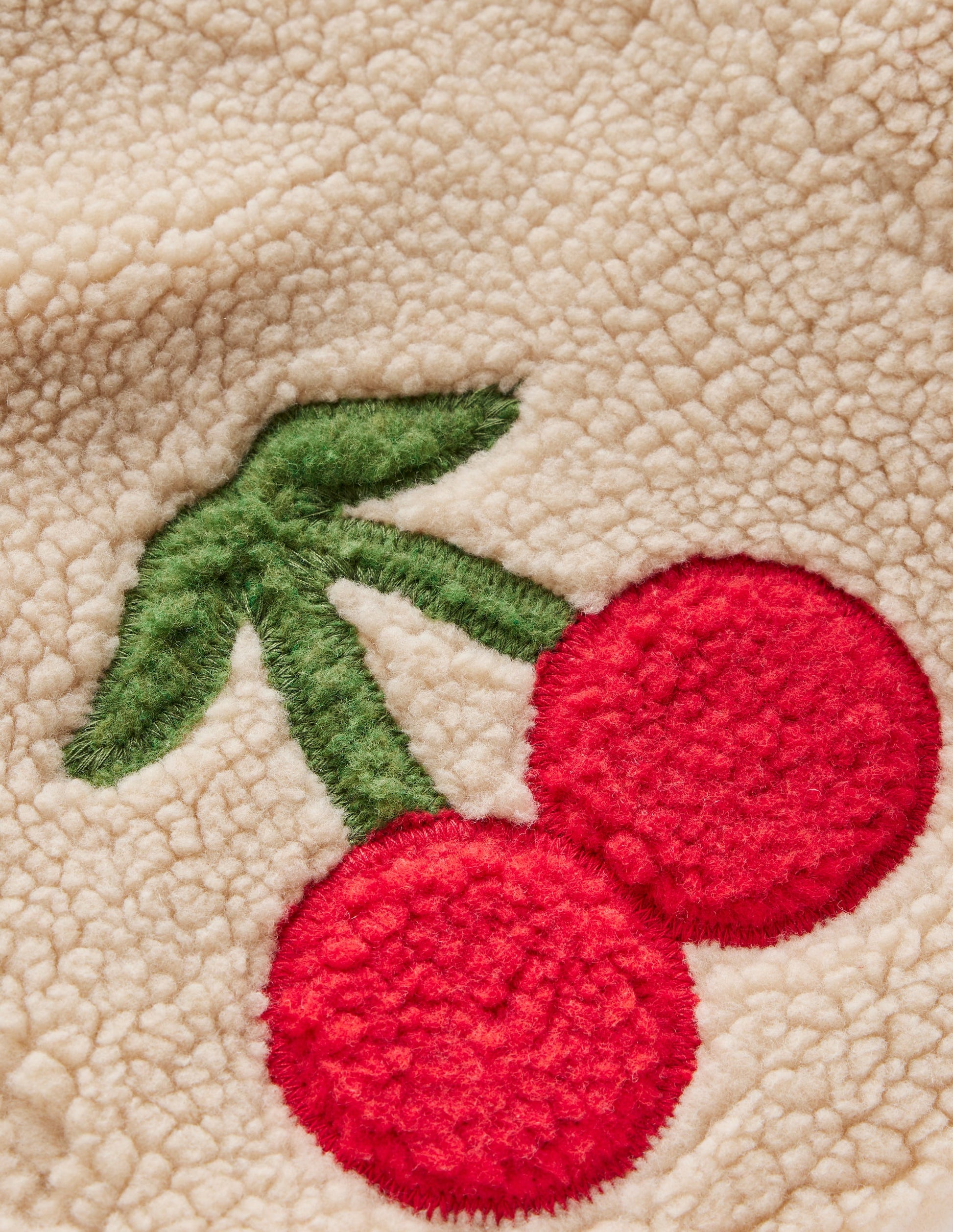 Borg Interest Jacket-Cherry Applique-5