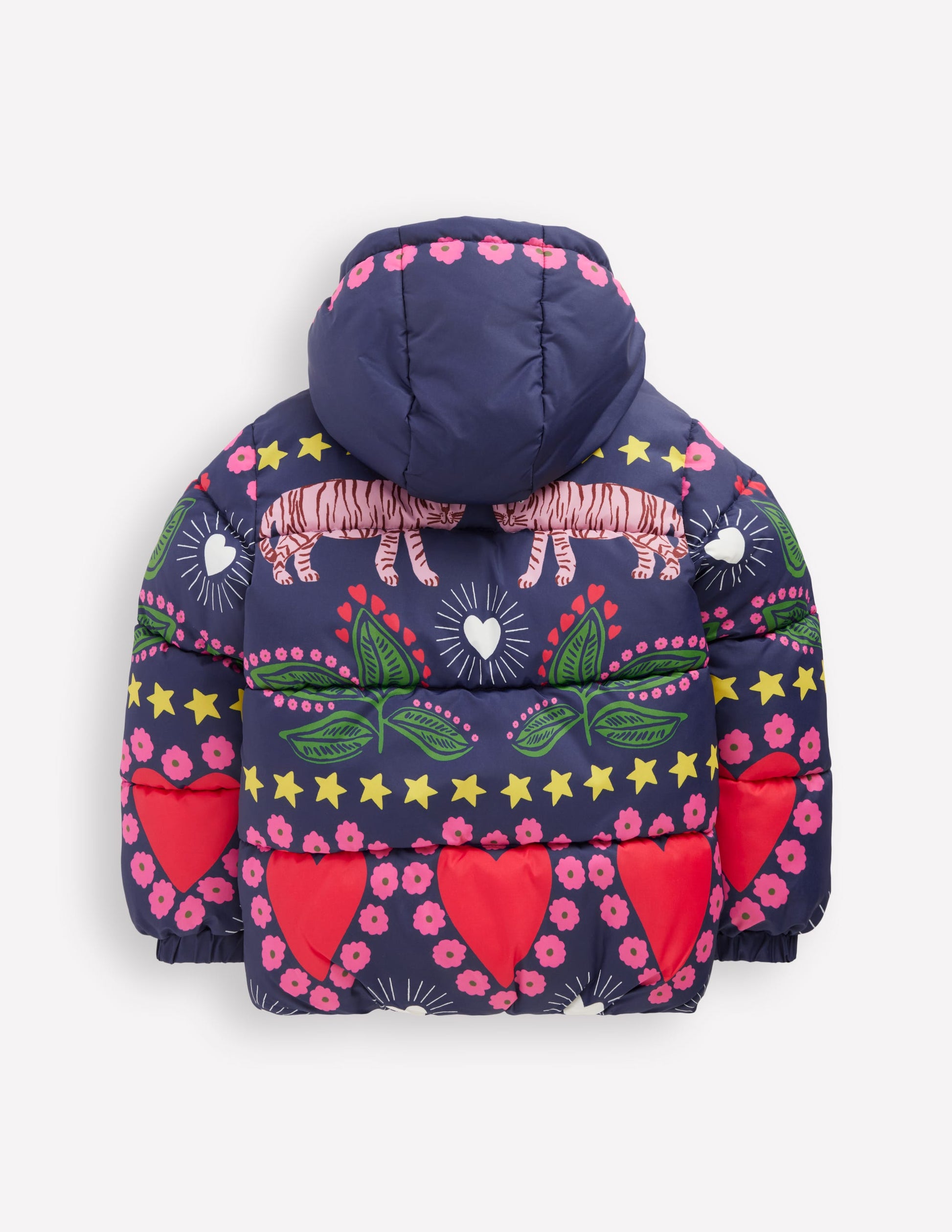 Fun Padded Coat-College Navy Tiger Stripe-6