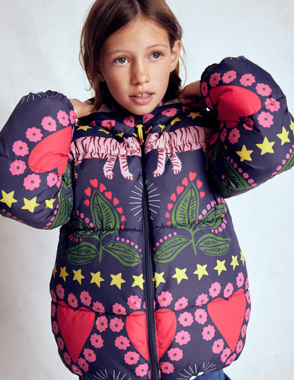 Fun Padded Coat-College Navy Tiger Stripe-4