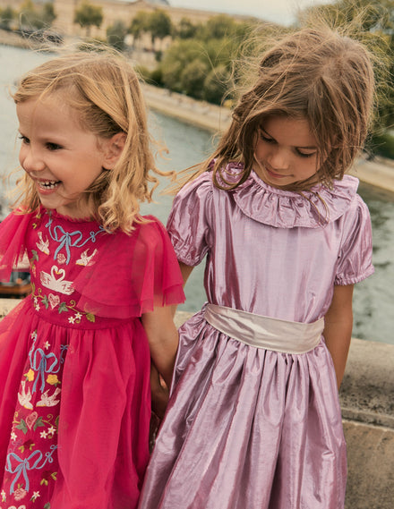 Fit & Flare Party Dress-Pink