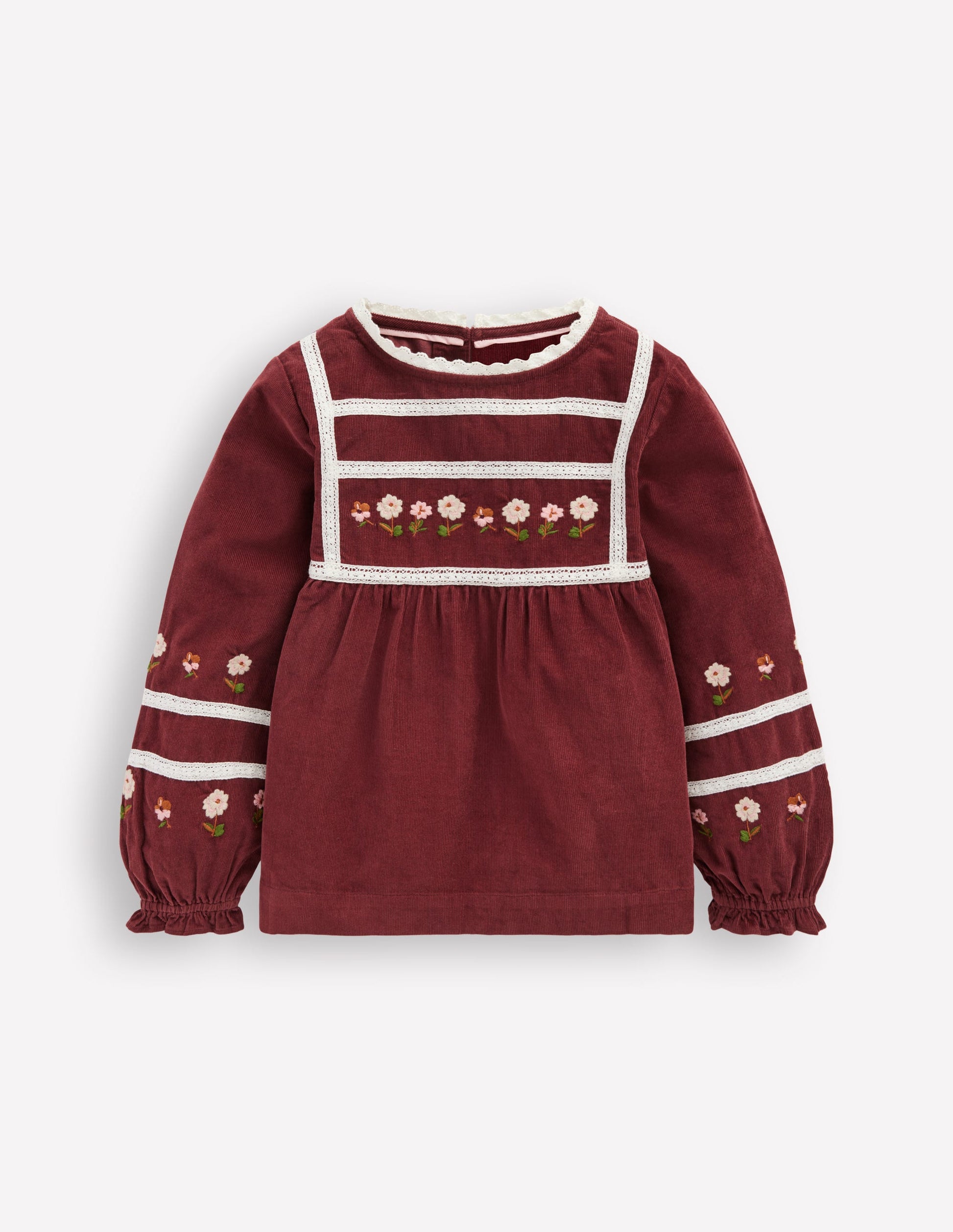 Embroidered Lace Top-Chestnut Embroidery-5