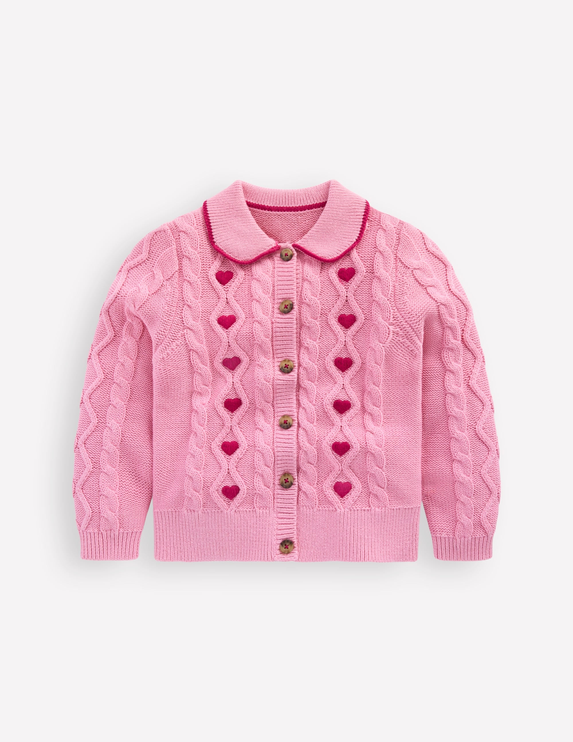 Cable Knitted Jacket-Formica Pink - Image 1