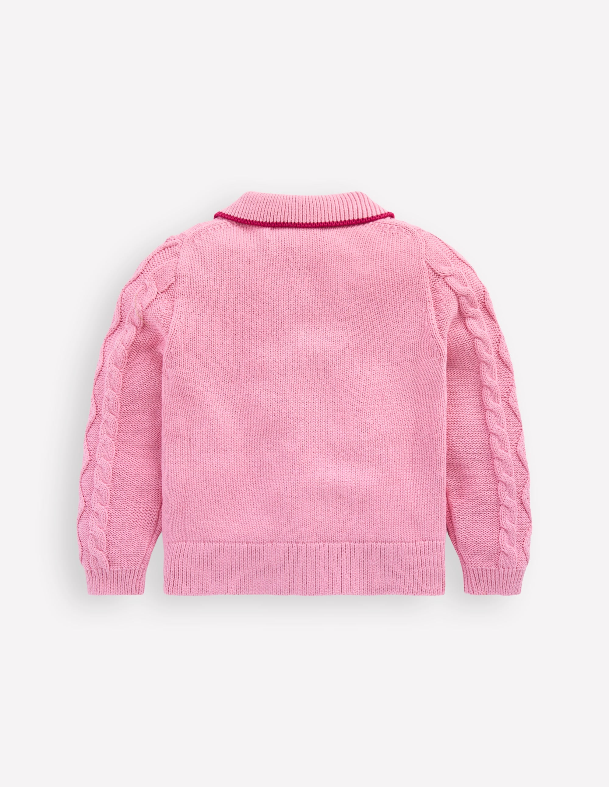 Cable Knitted Jacket-Formica Pink - Image 2