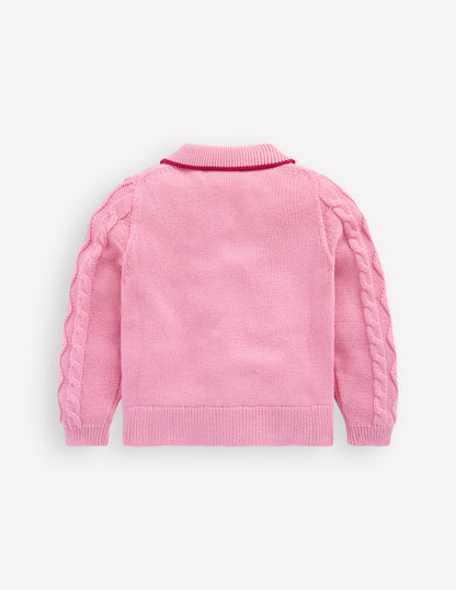 Cable Knitted Jacket-Formica Pink-3