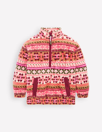 Cosy Geometric Fleece-Pink Aztec Geo-2