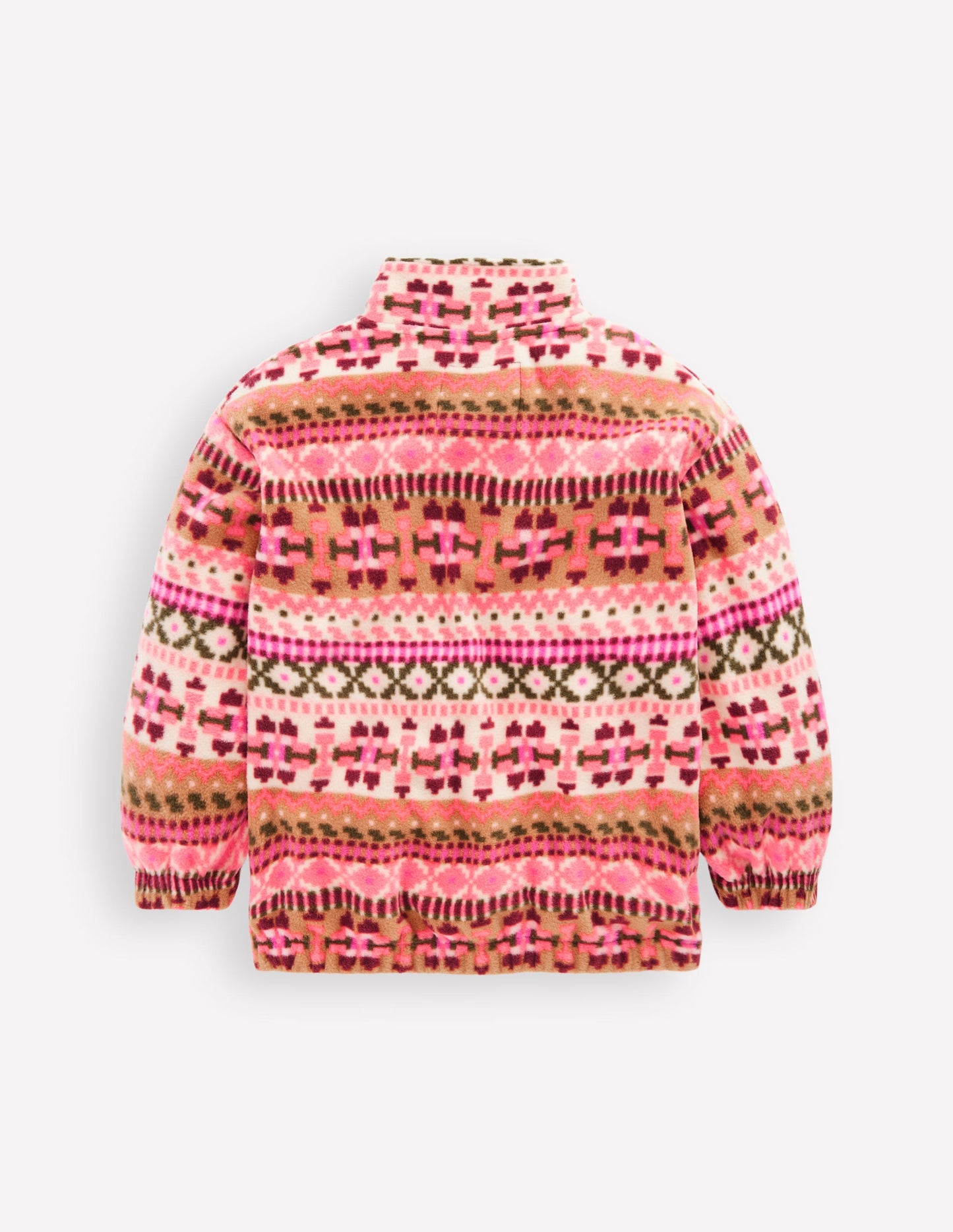 Cosy Geometric Fleece-Pink Aztec Geo