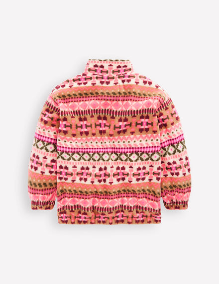 Fair Isle Fleece-Pink Aztec Geo