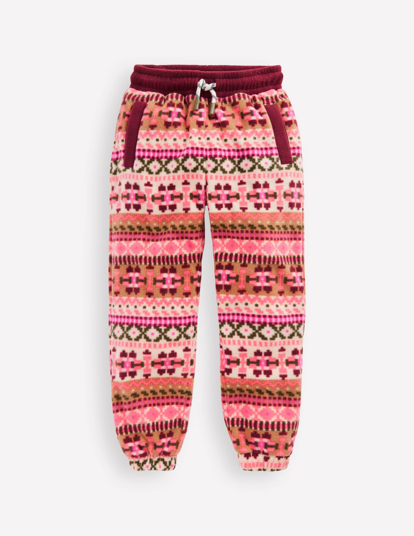 Fair Isle Joggers-Pink Aztec Geo