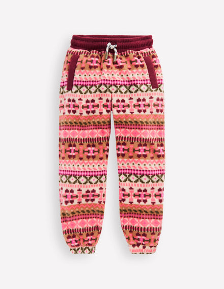 Fair Isle Joggers-Pink Aztec Geo