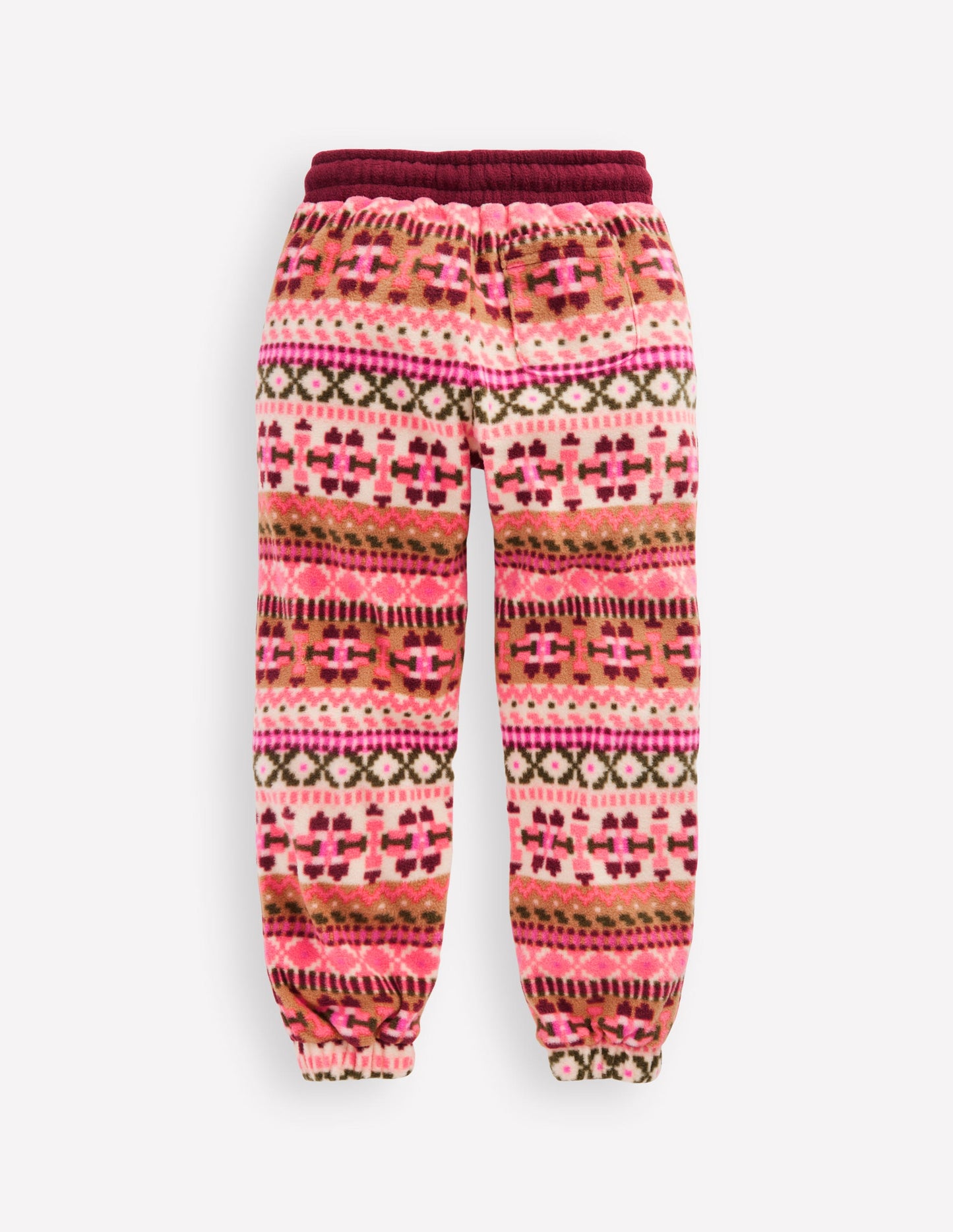 Fair Isle Joggers-Pink Aztec Geo