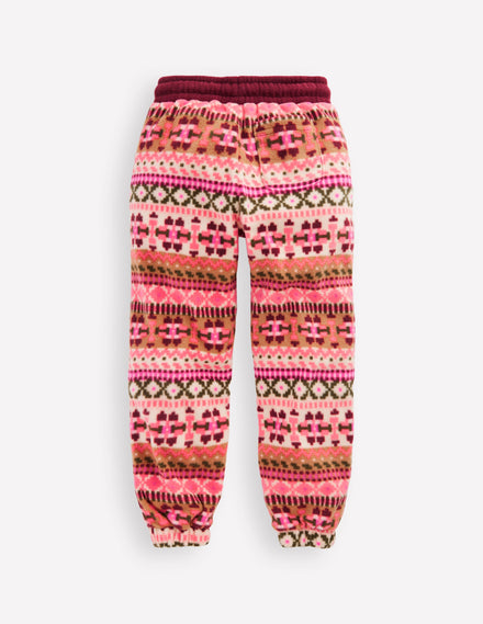 Fair Isle Joggers-Pink Aztec Geo