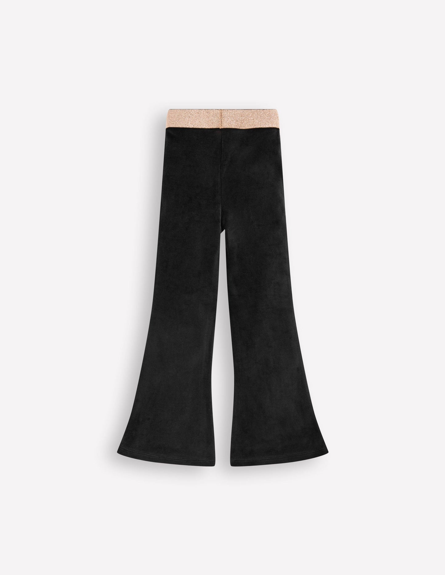 Velvet Flared Leggings-Black