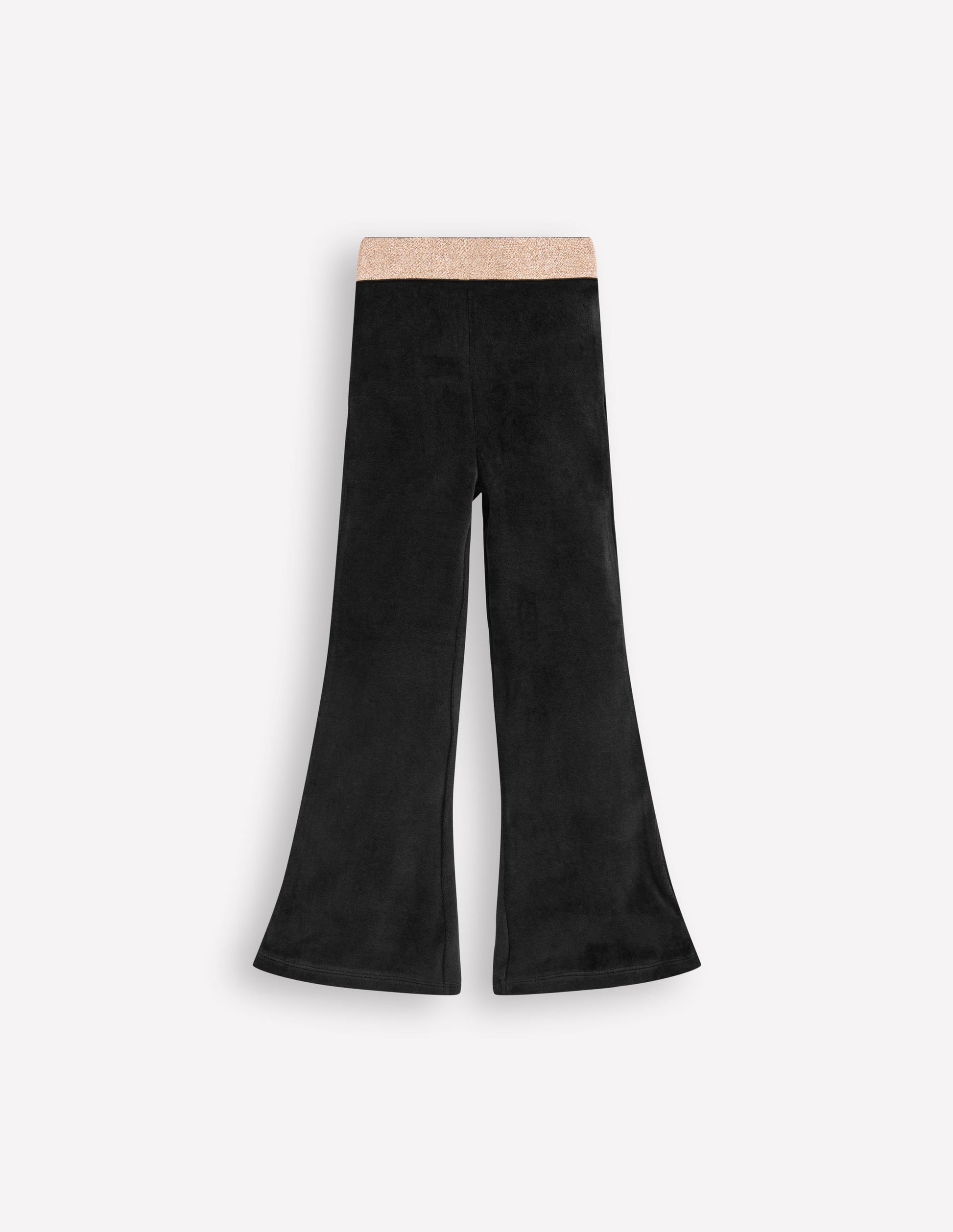 Velvet Flared Leggings-Black-1