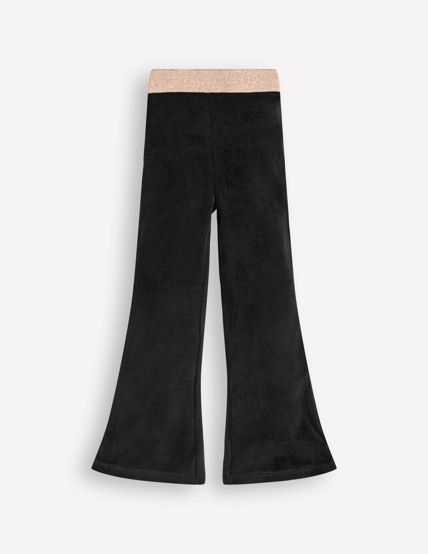 Velvet Flared Leggings-Black