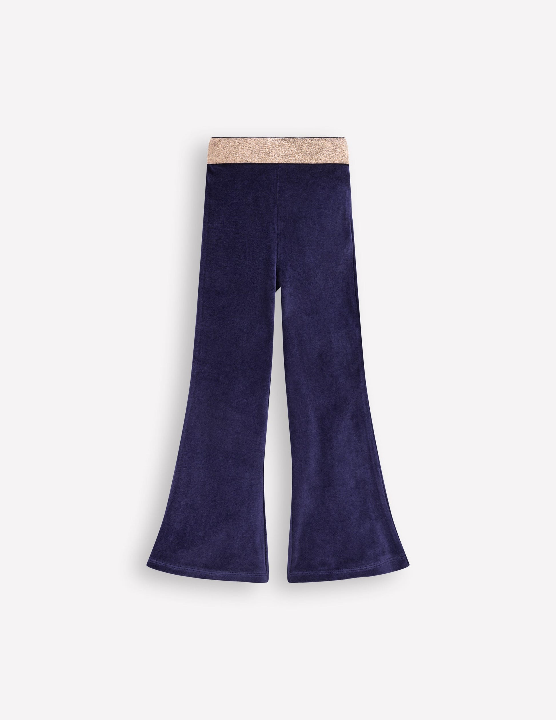 Velvet Flared Leggings-College Navy-1