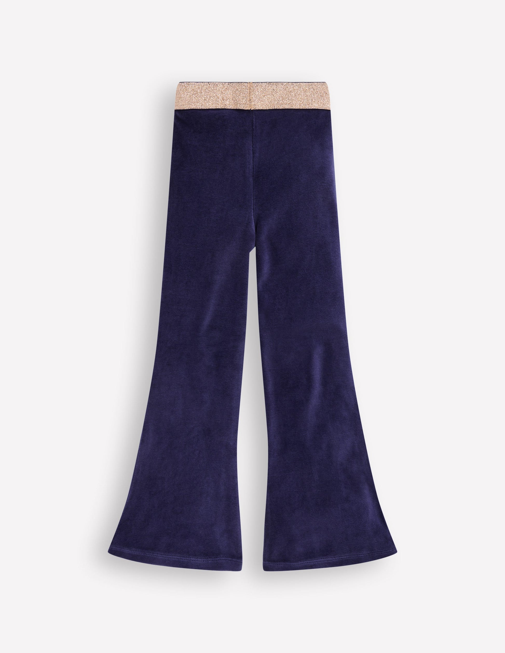 Velvet Flared Leggings-College Navy-2