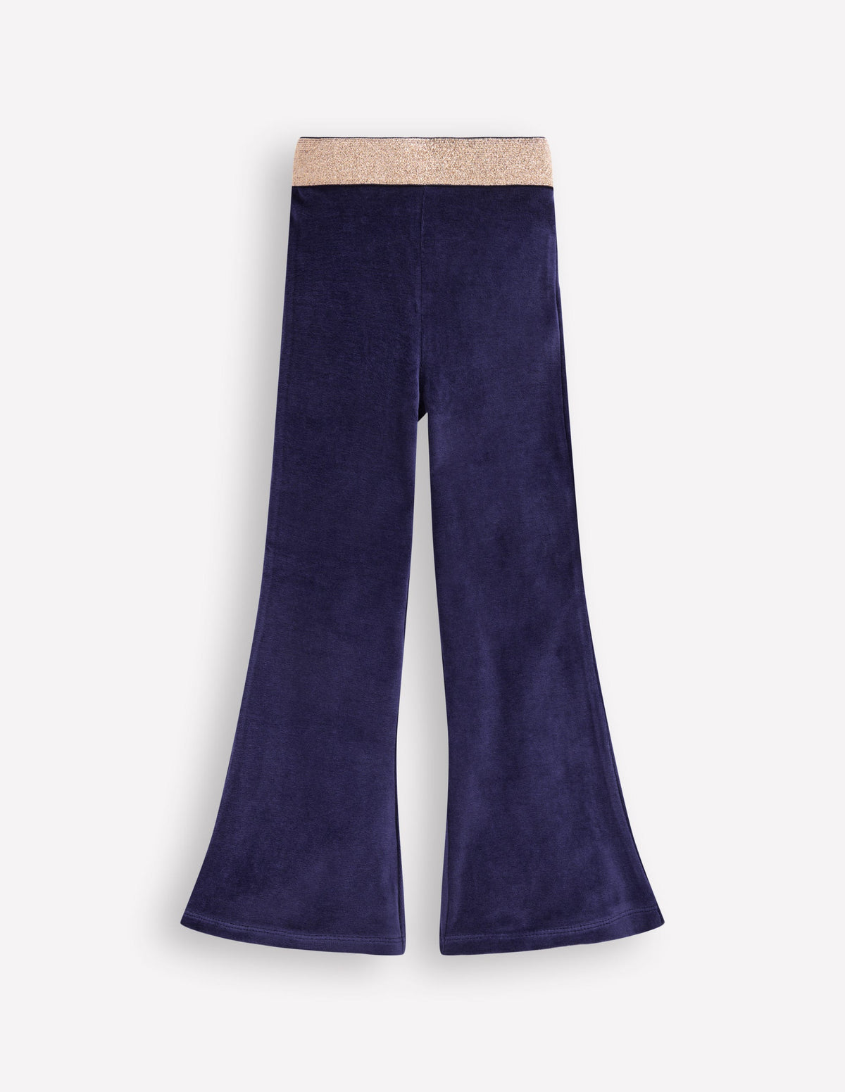 Velvet Flared Leggings-College Navy - Image 1