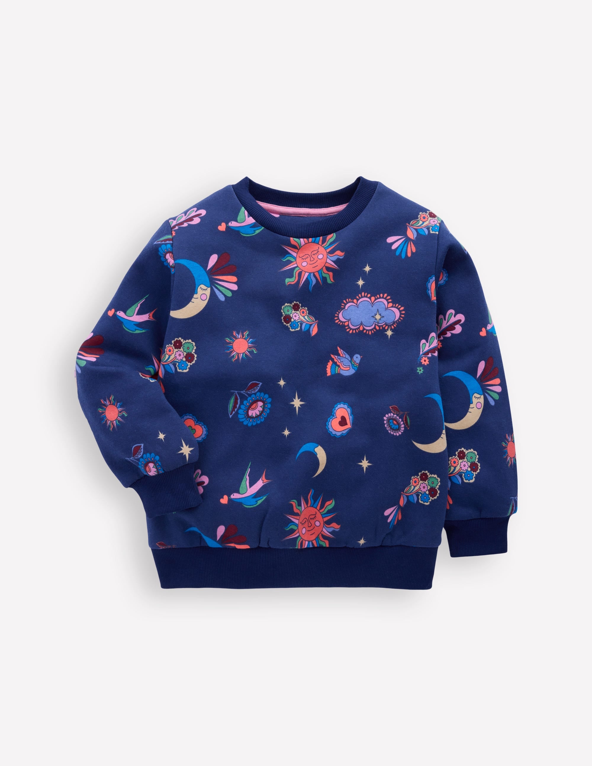 Relaxed Printed Sweatshirt-College Navy Celestial - Image 1