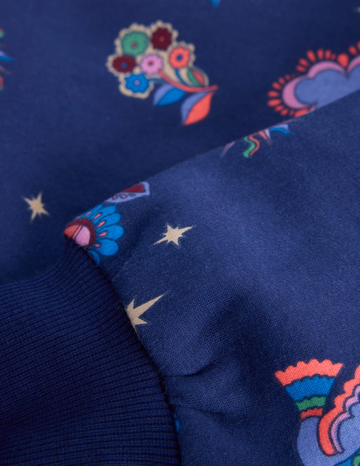 Relaxed Printed Sweatshirt-College Navy Celestial