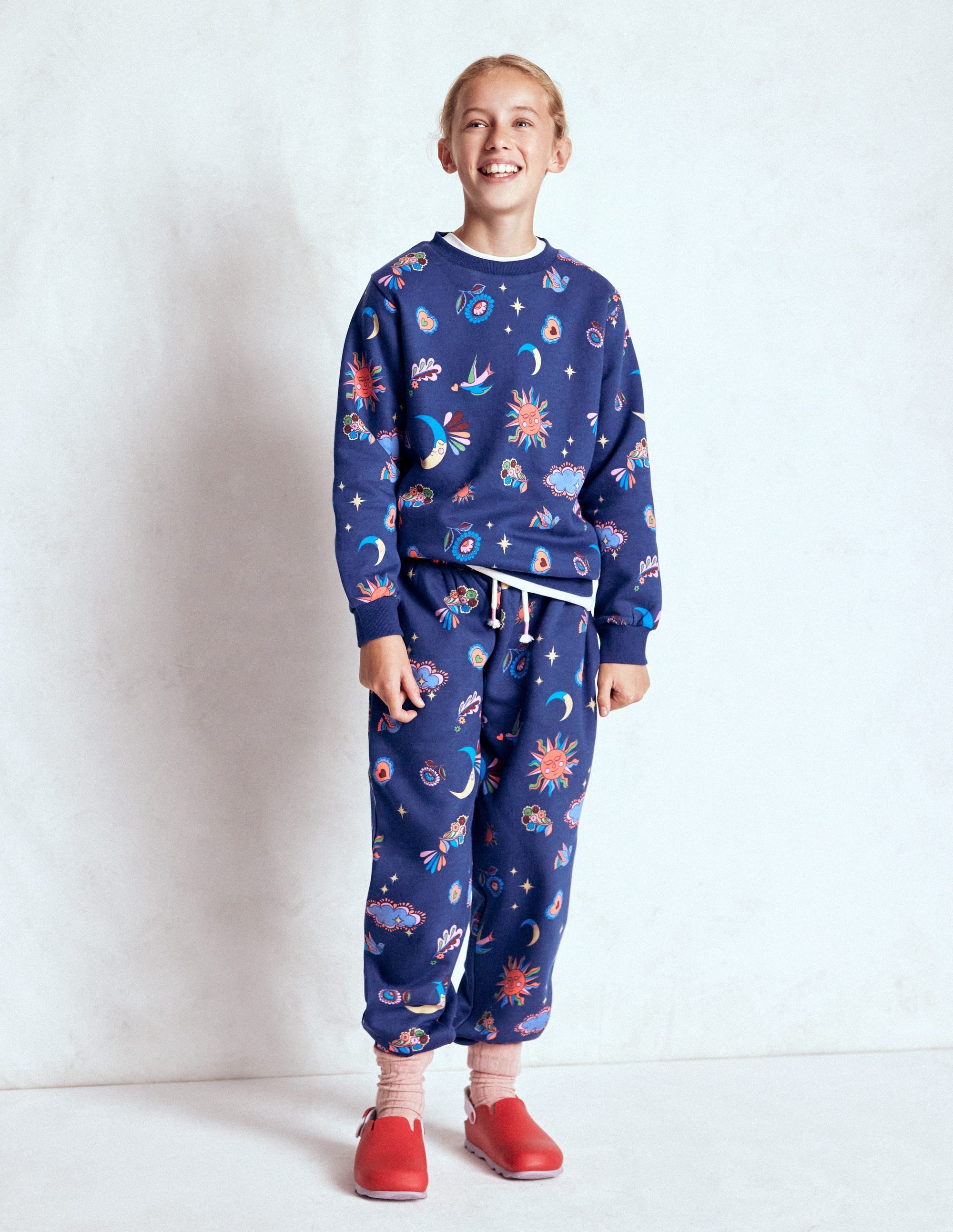 Printed Cosy Joggers-College Navy Celestial - Image 1