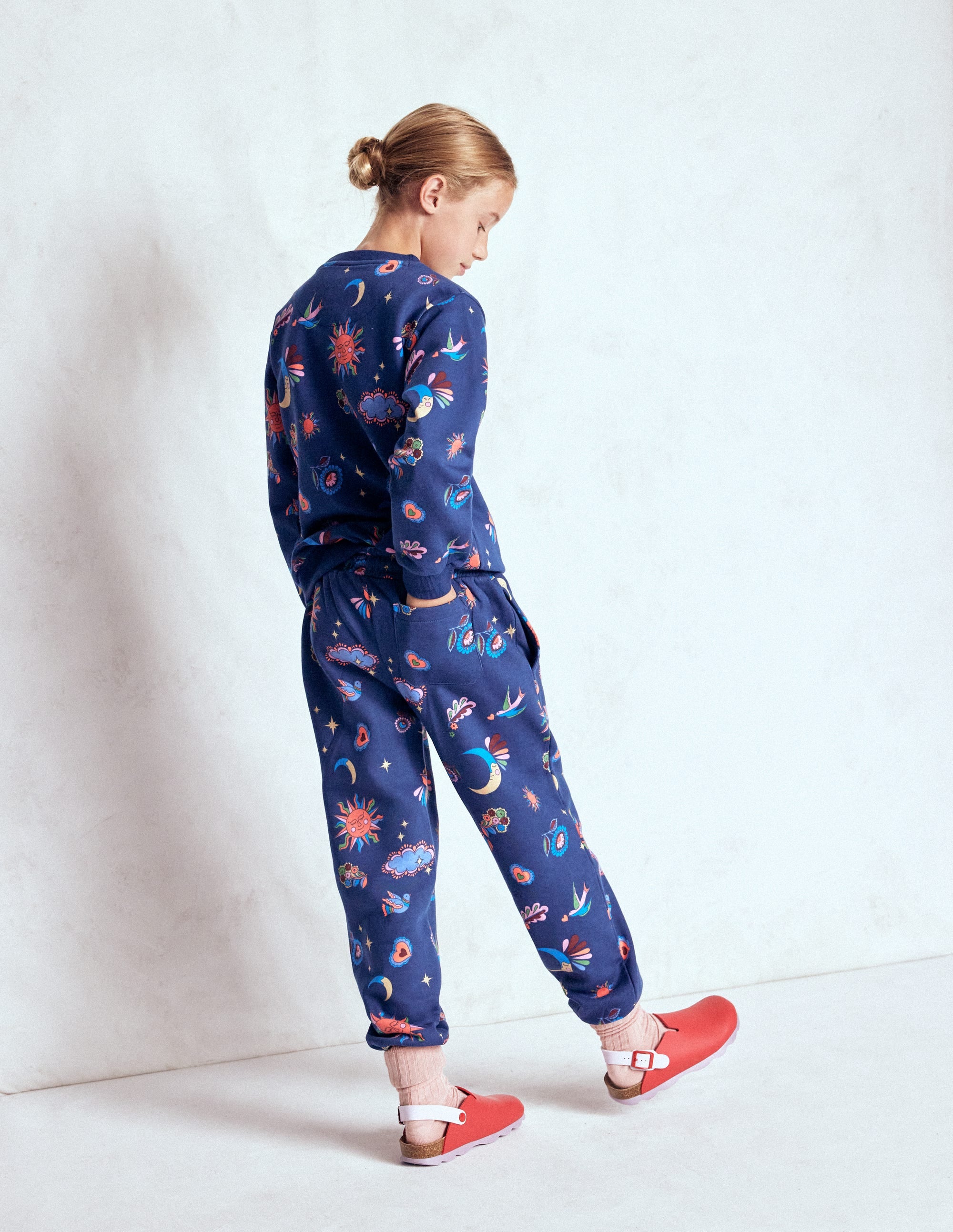 Printed Cosy Joggers-College Navy Celestial - Image 3