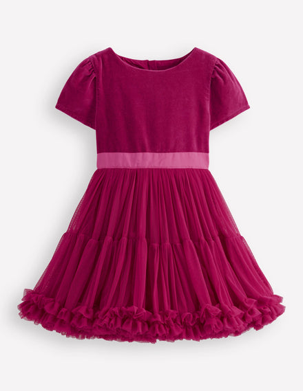 Full Skirt Occasion Dress-Cherry Jam