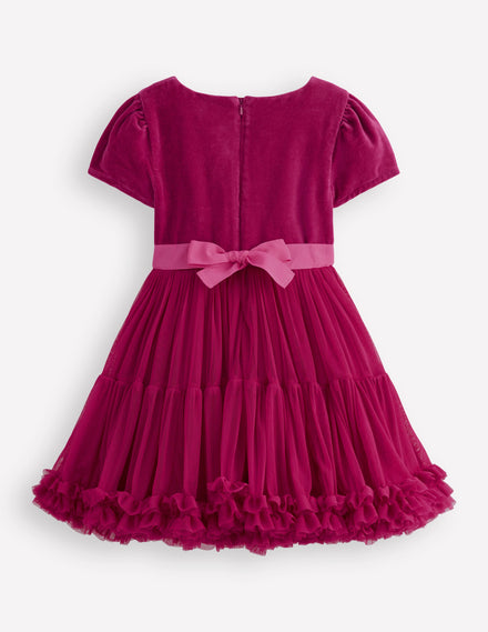 Full Skirt Occasion Dress-Cherry Jam