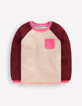 Raglan Waffle Mix Top-Oatmeal Marl/Chestnut