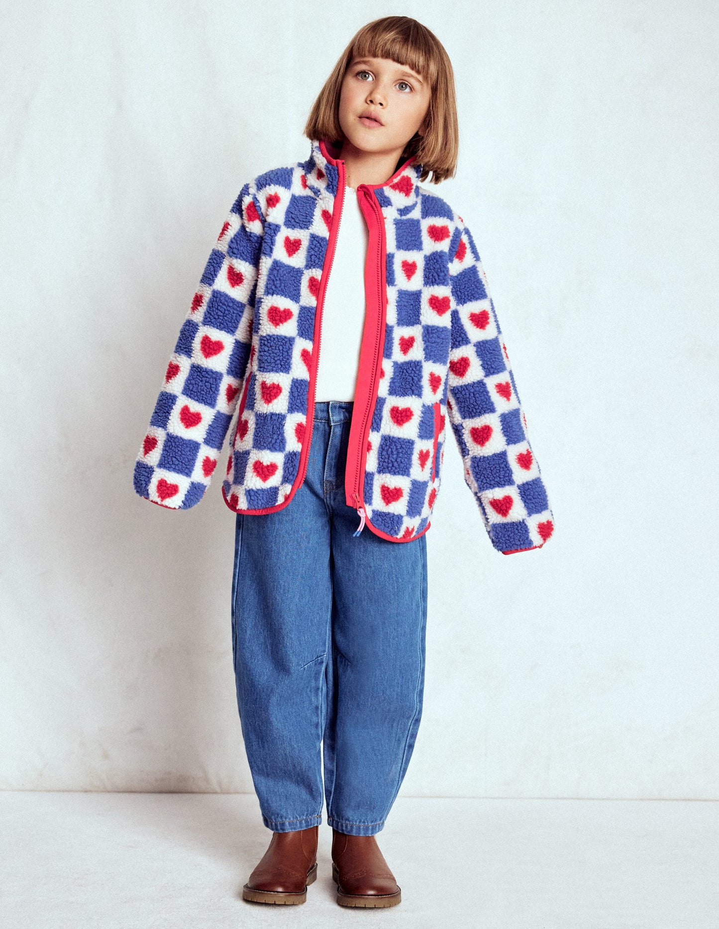 Eden Borg Zip-through Jacket-Blue Heart Stamp