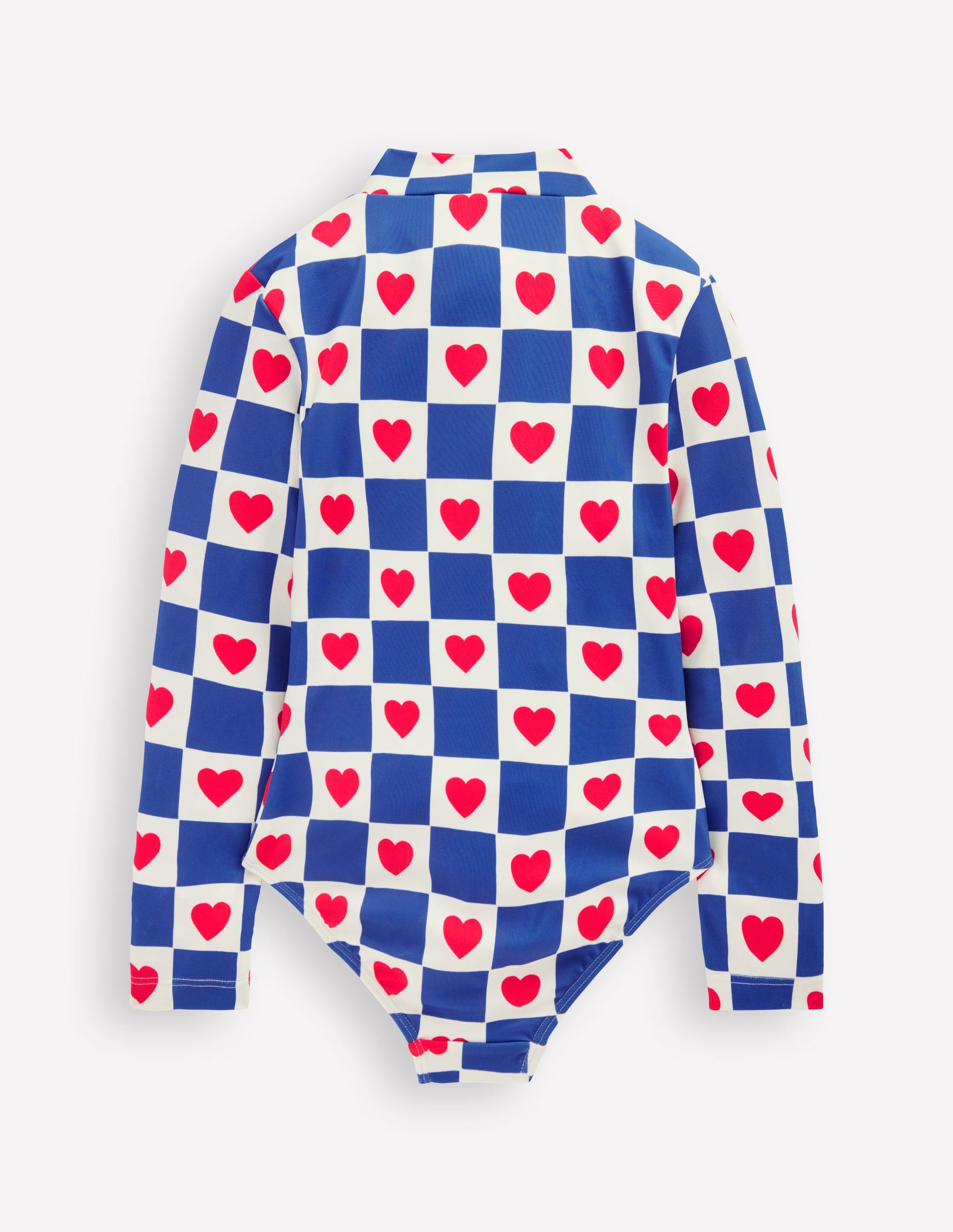 Long-Sleeved Swimsuit-Bluejay Heart Stamp-2