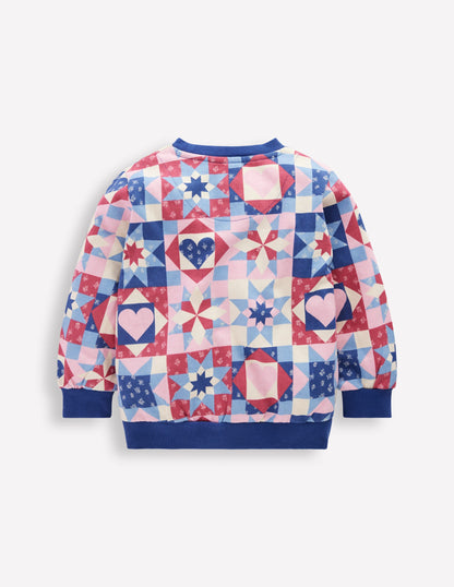 Printed Sweatshirt-Alaskan Blue Patchwork-4
