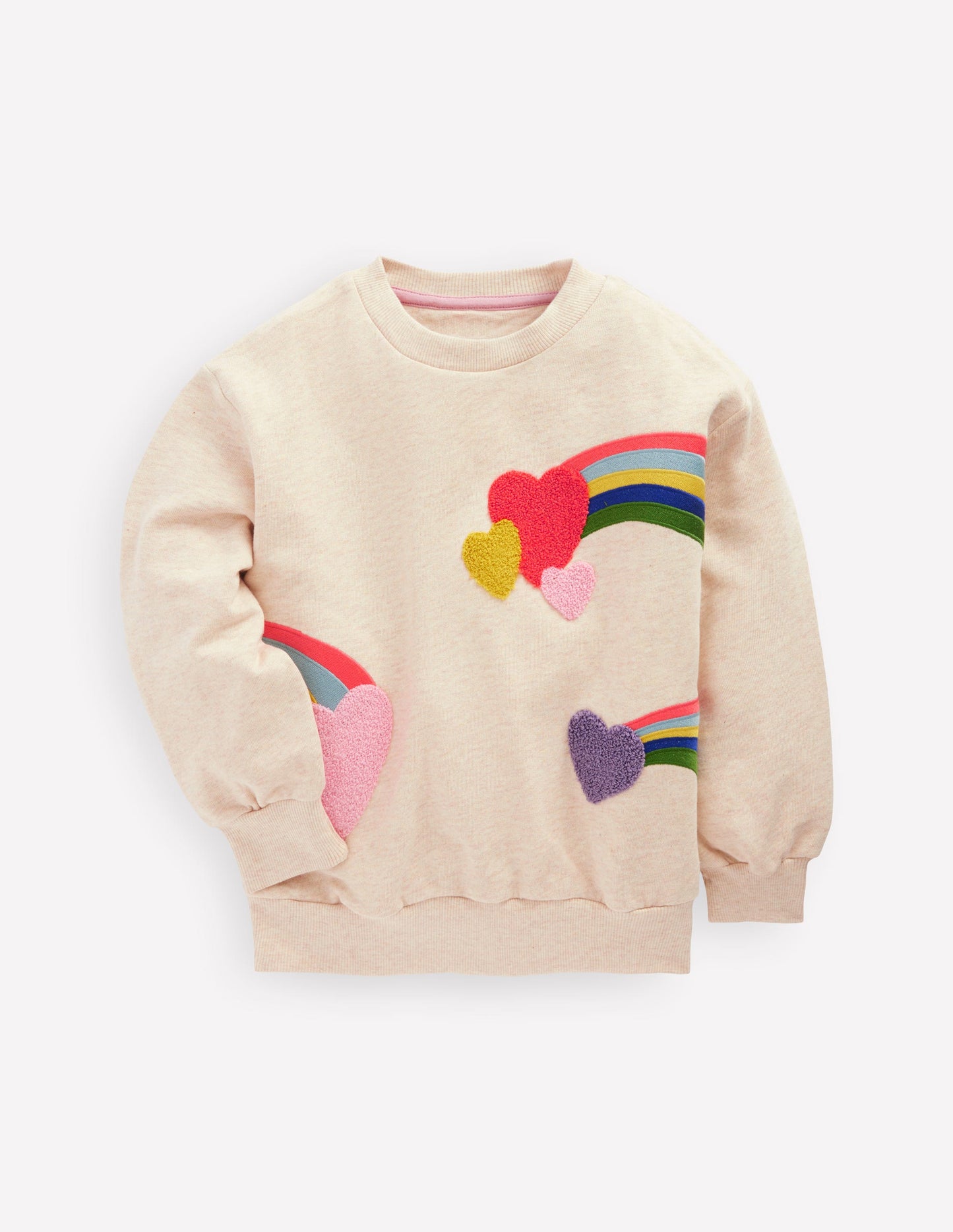 Bobbie Appliqué Sweatshirt-Ivory Rainbows