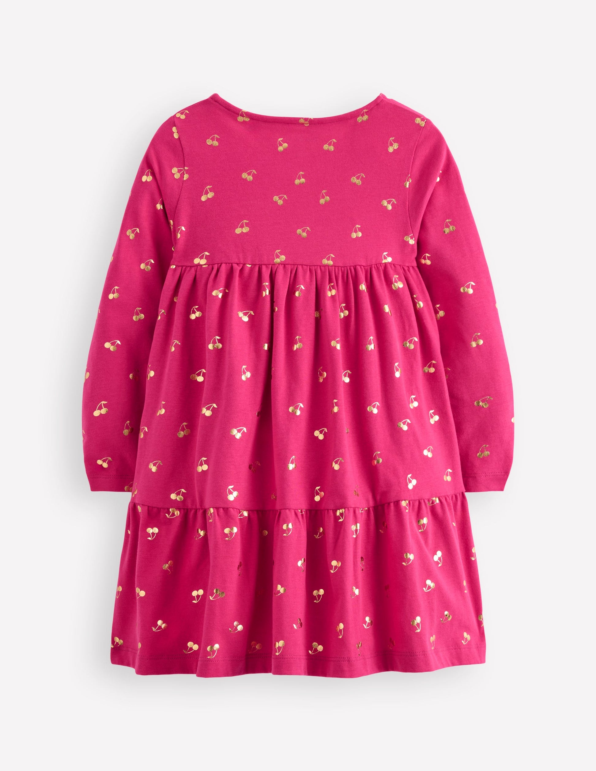 Ariel Long Sleeve Twirly Dress-Cherry Jam Foil Cherries-4