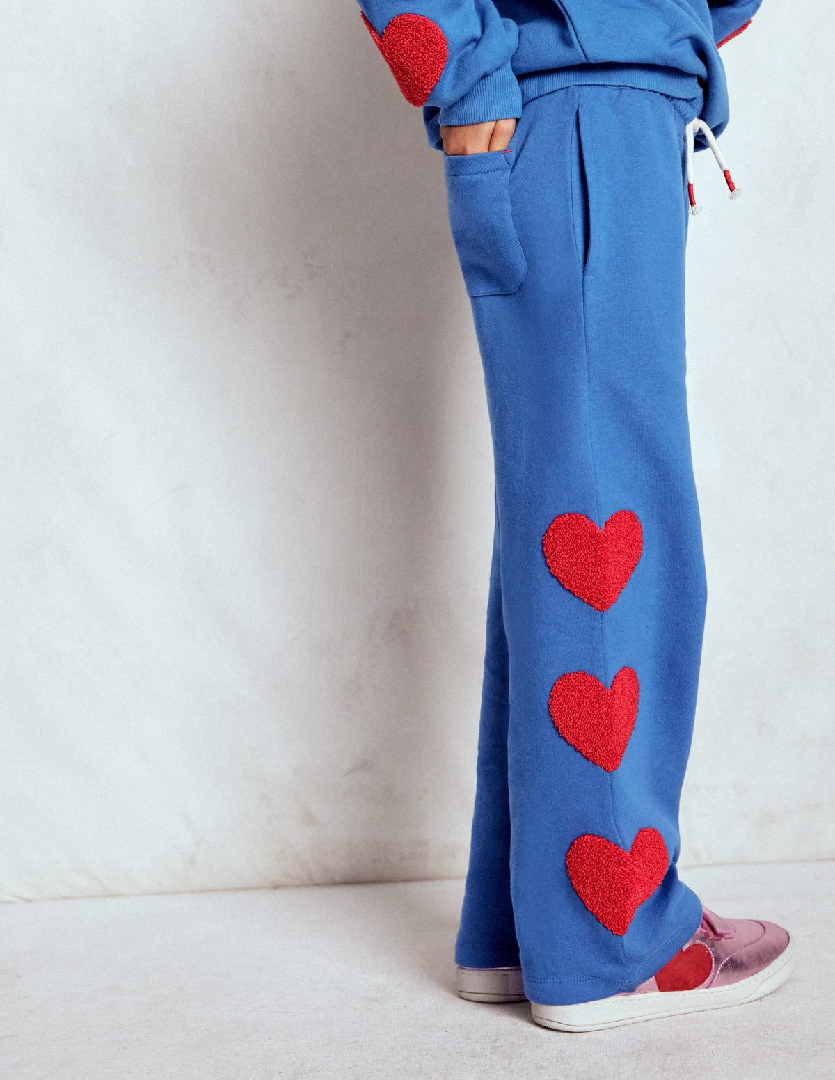 Bobbie Appliqué Joggers-Bluejay Hearts - Image 1
