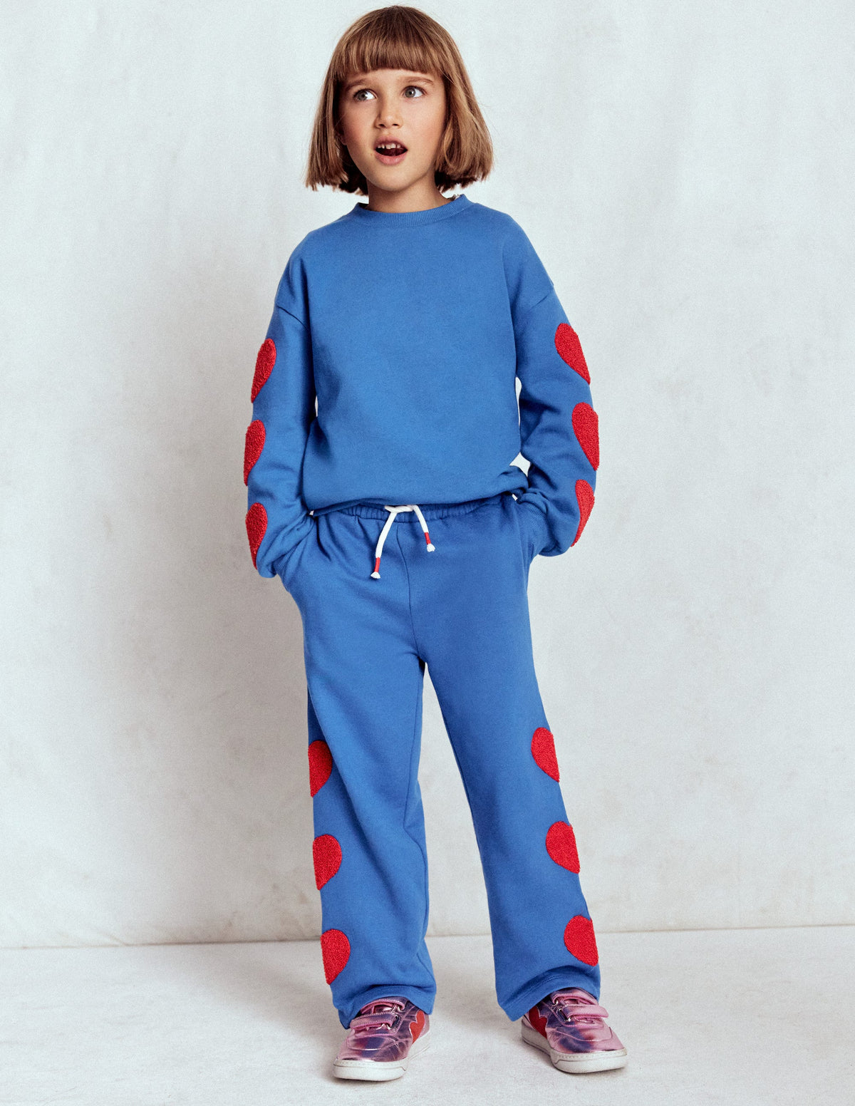 Bobbie Appliqué Joggers-Bluejay Hearts - Image 2