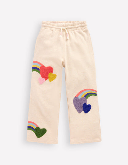 Bobbie Appliqué Joggers-Ivory Rainbows-1