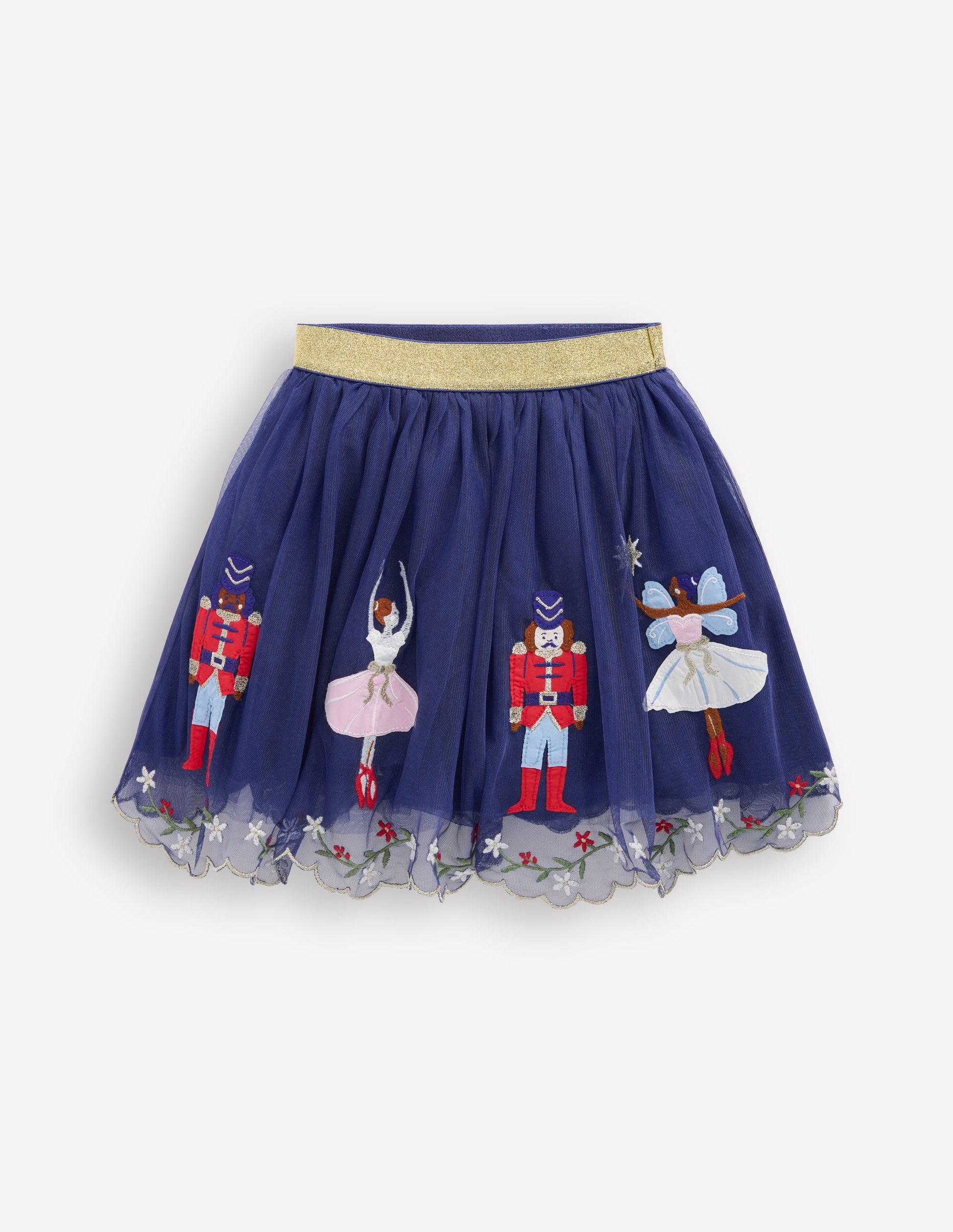 Appliqué Tulle Skirt-Starboard Blue Nutcracker-2