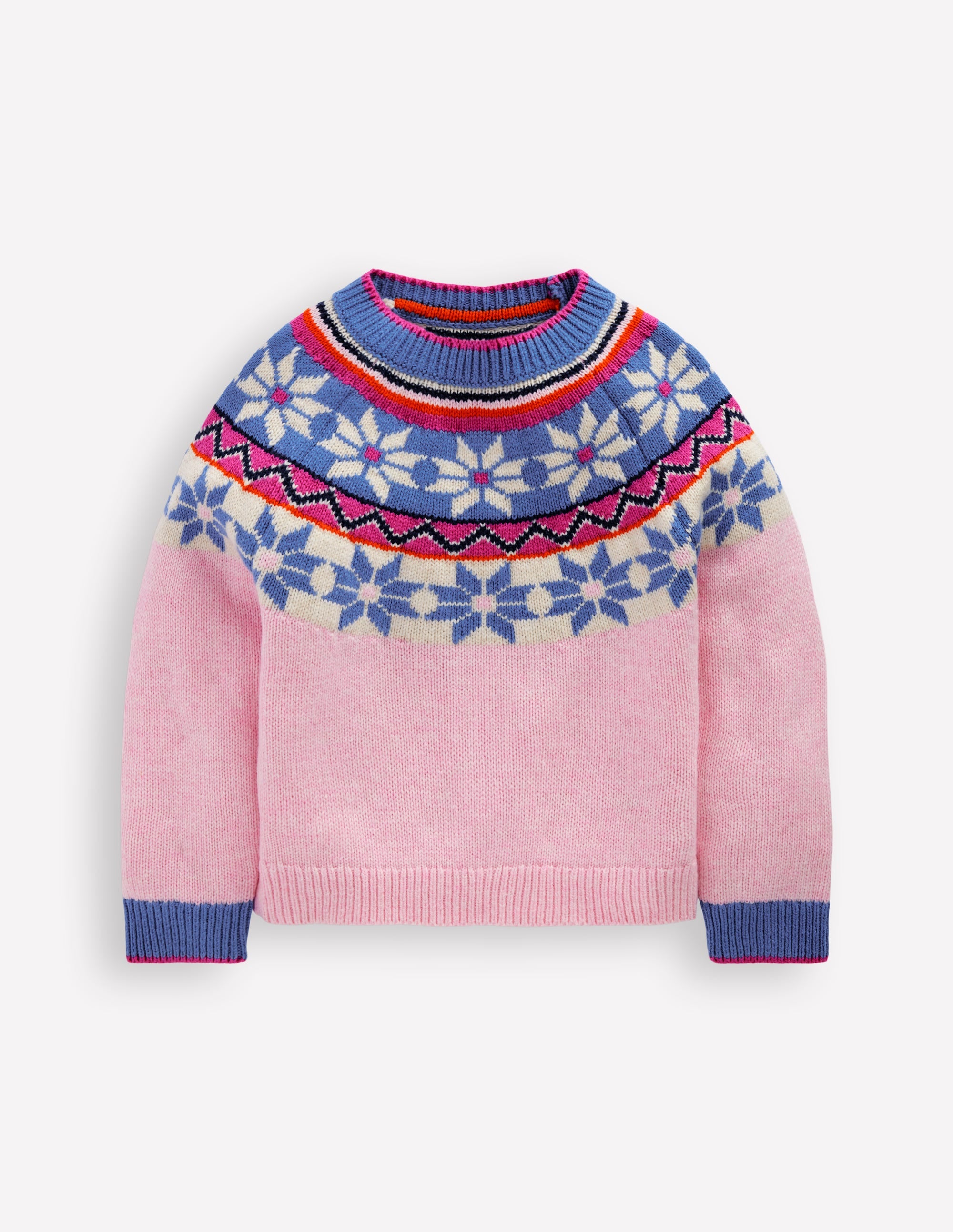 Eleanor Fair Isle Jumper-Blooming Pink - Image 2