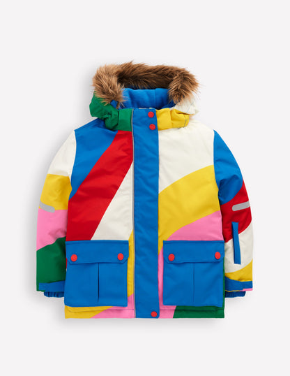All-weather Waterproof Coat-Multi Rainbow Stripe-1