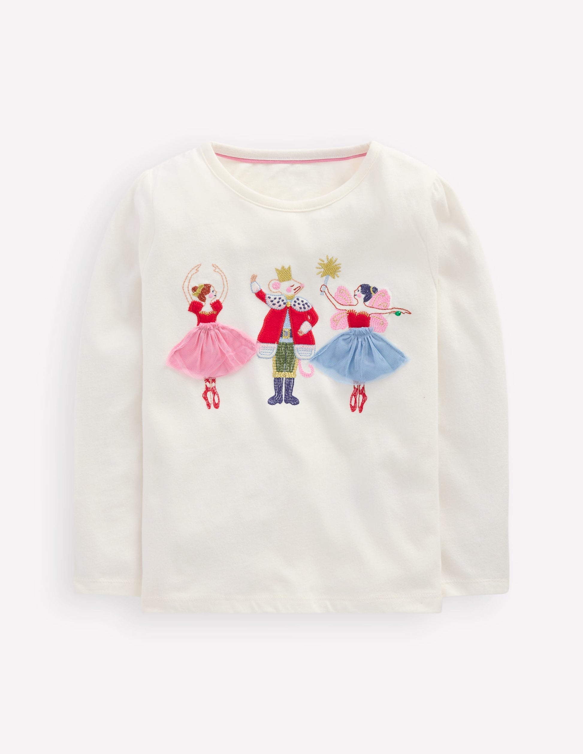 Puff Sleeve Appliqué  T-shirt-Soft Ivory Nutcracker-2