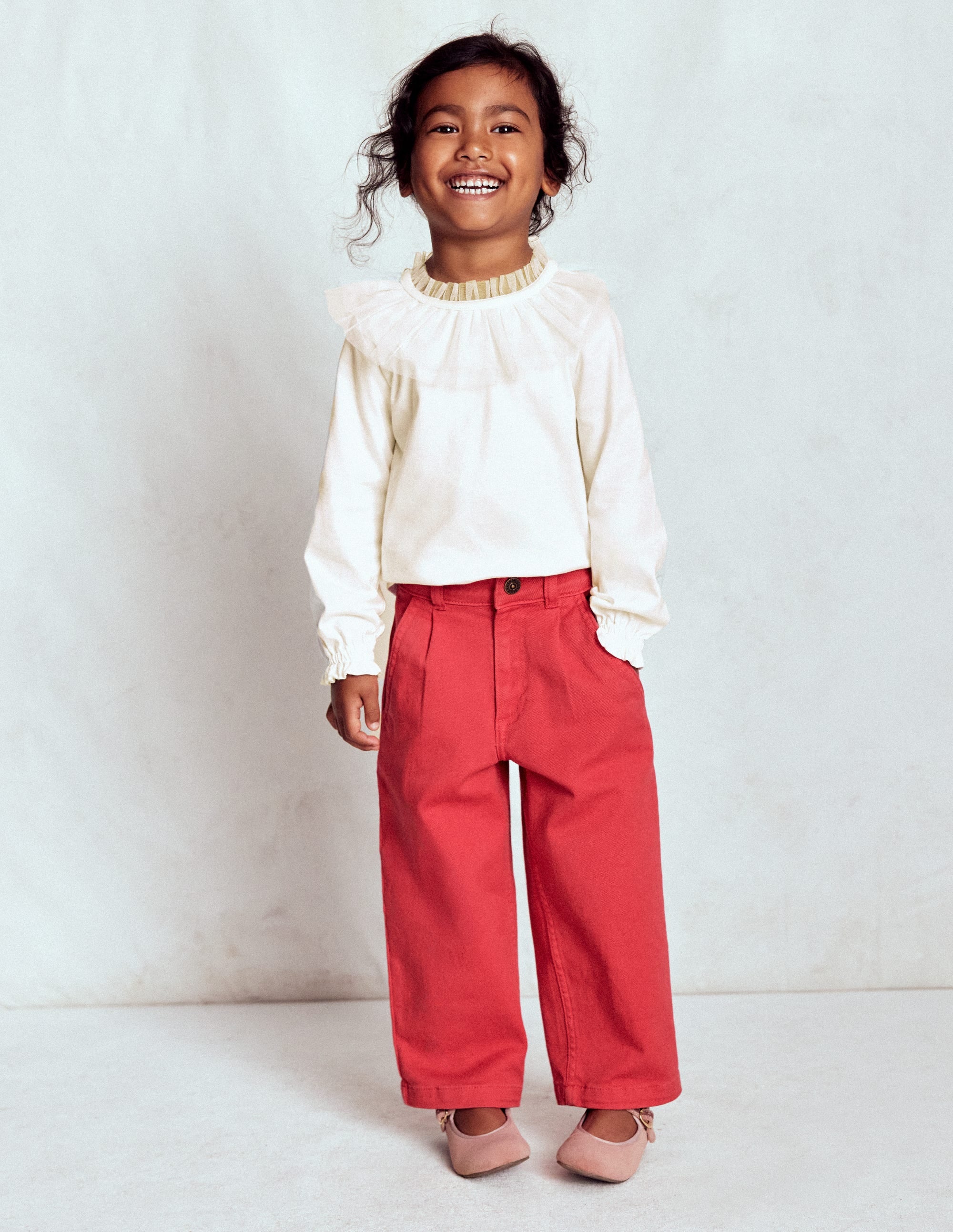 Tulle Jersey Top-Soft Ivory - Image 1