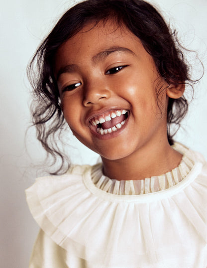 Tulle Jersey Top-Soft Ivory-2